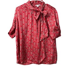 Banana Republic Red and White bow neck tie and a belt/chainlink pattern.